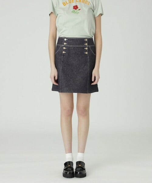 BLUE LABEL / BLACK LABEL CRESTBRIDGE / ブルーレーベル / ブラックレーベル・クレストブリッジ  ミニ・ひざ丈スカート | 【一部店舗限定】ストレッチデニムスカート（ネイビー3）