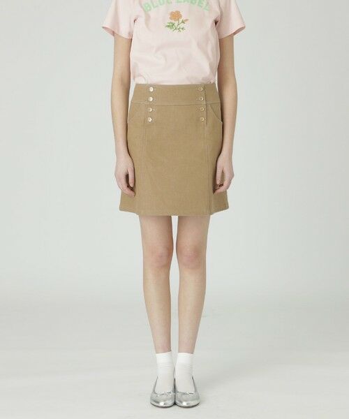 BLUE LABEL / BLACK LABEL CRESTBRIDGE / ブルーレーベル / ブラックレーベル・クレストブリッジ  ミニ・ひざ丈スカート | 【一部店舗限定】ストレッチデニムスカート（ベージュ1）