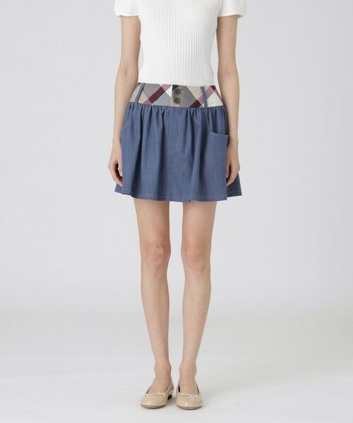 BLUE LABEL / BLACK LABEL CRESTBRIDGE / ブルーレーベル / ブラックレーベル・クレストブリッジ  ミニ・ひざ丈スカート | （ブルー2）