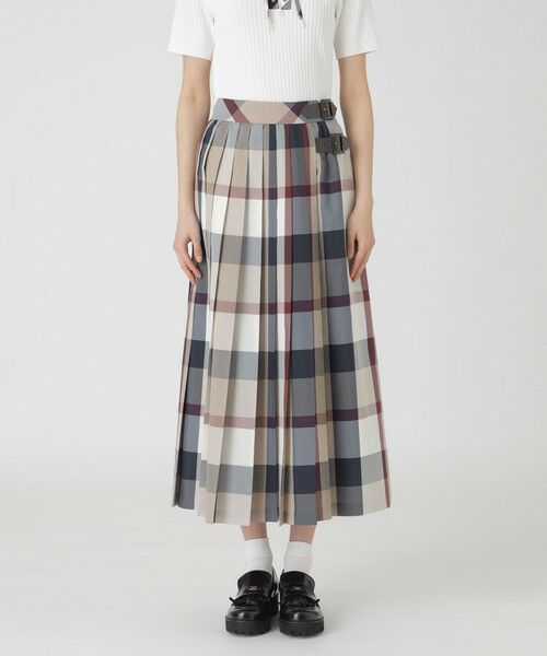 BLUE LABEL / BLACK LABEL CRESTBRIDGE / ブルーレーベル / ブラックレーベル・クレストブリッジ  ミニ・ひざ丈スカート | 【店舗限定】クレストブリッジチェックライトツイルスカート（ベージュ3）