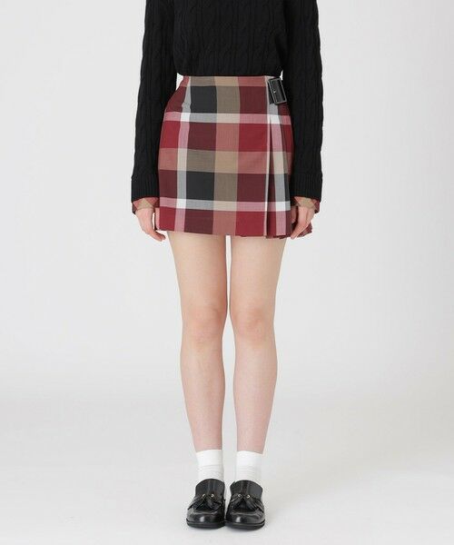 BLUE LABEL / BLACK LABEL CRESTBRIDGE / ブルーレーベル / ブラックレーベル・クレストブリッジ  ミニ・ひざ丈スカート | （レッド1）