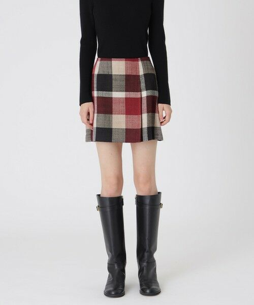 BLUE LABEL / BLACK LABEL CRESTBRIDGE / ブルーレーベル / ブラックレーベル・クレストブリッジ  ミニ・ひざ丈スカート | （レッド1）