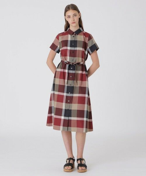 BLUE LABEL / BLACK LABEL CRESTBRIDGE / ブルーレーベル / ブラックレーベル・クレストブリッジ ドレス | 【一部店舗限定】ライトクロッシングツイルシャツドレス(レッド1)