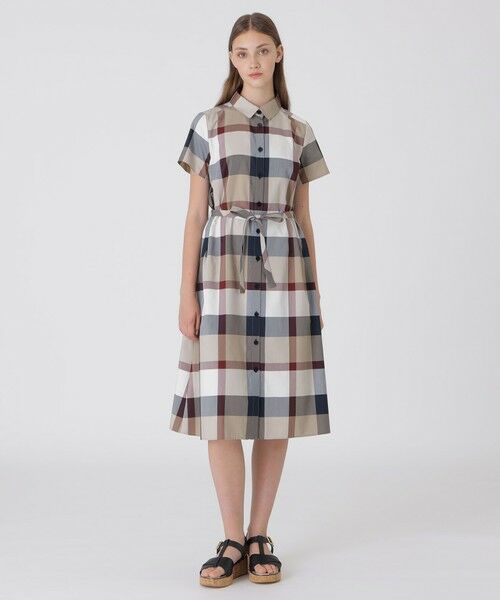 BLUE LABEL / BLACK LABEL CRESTBRIDGE / ブルーレーベル / ブラックレーベル・クレストブリッジ ドレス | 【一部店舗限定】ライトクロッシングツイルシャツドレス(ベージュ3)