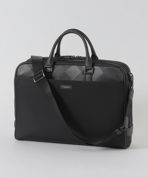 BLUE LABEL / BLACK LABEL CRESTBRIDGE / ブルーレーベル / ブラックレーベル・クレストブリッジ  ショルダーバッグ | ナイロンコンビカルゼシャドークレストブリッジチェックビジネスブリーフ（ブラック）