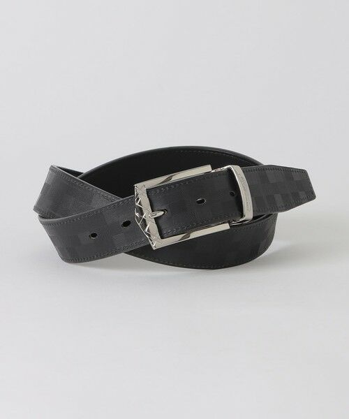 BLUE LABEL / BLACK LABEL CRESTBRIDGE / ブルーレーベル / ブラックレーベル・クレストブリッジ  ベルト・サスペンダー | チェックバックルエンボスクレストブリッジチェックリバーシブルベルト（グレー4）