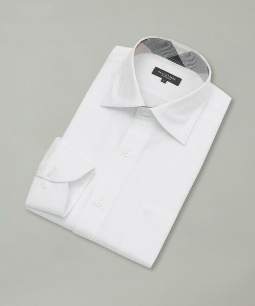 BLUE LABEL / BLACK LABEL CRESTBRIDGE / ブルーレーベル / ブラックレーベル・クレストブリッジ  シャツ・ブラウス | シャドーストライプセミワイドカラーシャツ（ホワイト）