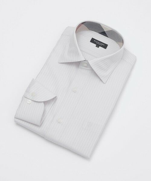 BLUE LABEL / BLACK LABEL CRESTBRIDGE / ブルーレーベル / ブラックレーベル・クレストブリッジ  シャツ・ブラウス | シャドーストライプセミワイドカラーシャツ（グレー1）