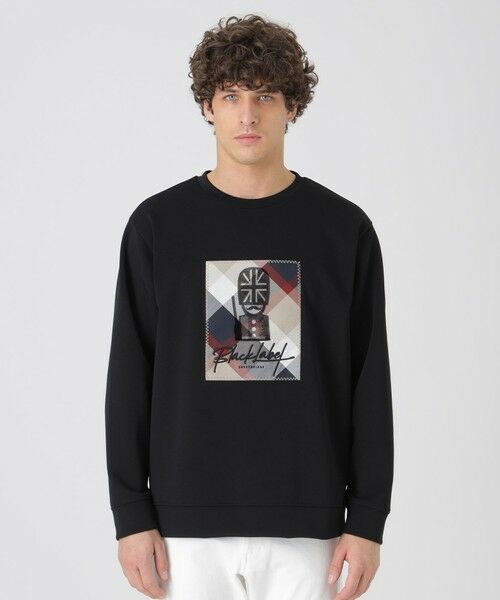 BLUE LABEL / BLACK LABEL CRESTBRIDGE / ブルーレーベル / ブラックレーベル・クレストブリッジ  カットソー | ガーズマングラフィックスウェットシャツ（ブラック）