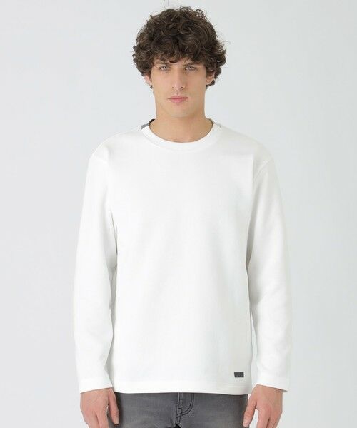 BLUE LABEL / BLACK LABEL CRESTBRIDGE / ブルーレーベル / ブラックレーベル・クレストブリッジ  カットソー | パーシャルチェックニットソー（オフホワイト1）