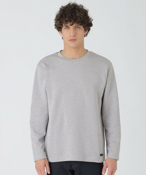 BLUE LABEL / BLACK LABEL CRESTBRIDGE / ブルーレーベル / ブラックレーベル・クレストブリッジ  カットソー | パーシャルチェックニットソー（グレー1）