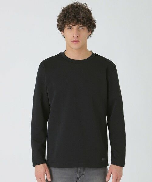 BLUE LABEL / BLACK LABEL CRESTBRIDGE / ブルーレーベル / ブラックレーベル・クレストブリッジ  カットソー | パーシャルチェックニットソー（ブラック）