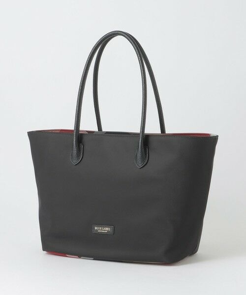 BLUE LABEL / BLACK LABEL CRESTBRIDGE / ブルーレーベル / ブラックレーベル・クレストブリッジ  ショルダーバッグ | パーシャルクレストブリッジチェックナイロントート（ブラック）