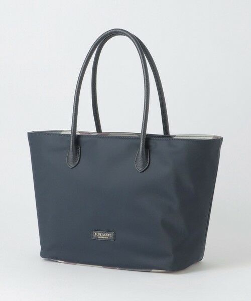 BLUE LABEL / BLACK LABEL CRESTBRIDGE / ブルーレーベル / ブラックレーベル・クレストブリッジ  ショルダーバッグ | パーシャルクレストブリッジチェックナイロントート（ネイビー3）