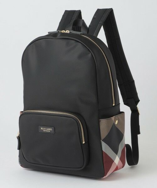 BLUE LABEL / BLACK LABEL CRESTBRIDGE / ブルーレーベル / ブラックレーベル・クレストブリッジ  ショルダーバッグ | パーシャルクレストブリッジチェックナイロンバックパック（ブラック）
