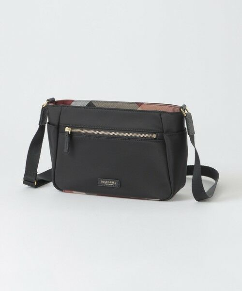 BLUE LABEL / BLACK LABEL CRESTBRIDGE / ブルーレーベル / ブラックレーベル・クレストブリッジ  ショルダーバッグ | パーシャルクレストブリッジチェックナイロンミニショルダー（ブラック）