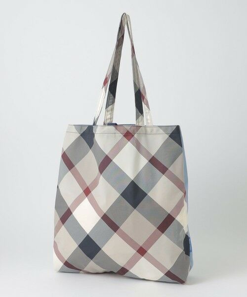 BLUE LABEL / BLACK LABEL CRESTBRIDGE / ブルーレーベル / ブラックレーベル・クレストブリッジ  ショルダーバッグ | パーシャルクレストブリッジチェックエコバッグ（ブルー2）