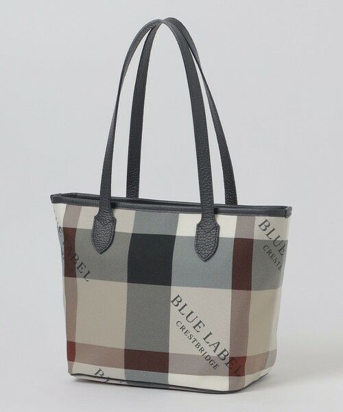BLUE LABEL / BLACK LABEL CRESTBRIDGE / ブルーレーベル / ブラックレーベル・クレストブリッジ  ショルダーバッグ | クレストブリッジチェックロゴプリントトート（ベージュ3）