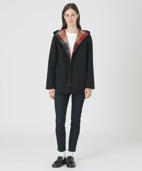 BLUE LABEL / BLACK LABEL CRESTBRIDGE / ブルーレーベル / ブラックレーベル・クレストブリッジ  その他アウター | クレストブリッジチェックリバーシブルダンボールミディ丈コーディガン | 詳細1