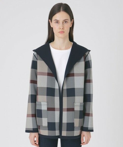 BLUE LABEL / BLACK LABEL CRESTBRIDGE / ブルーレーベル / ブラックレーベル・クレストブリッジ  その他アウター | クレストブリッジチェックリバーシブルダンボールミディ丈コーディガン | 詳細14