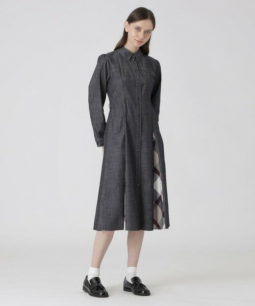 BLUE LABEL / BLACK LABEL CRESTBRIDGE / ブルーレーベル / ブラックレーベル・クレストブリッジ ドレス | ライトスラブシャンブレーシャツドレス | 詳細1