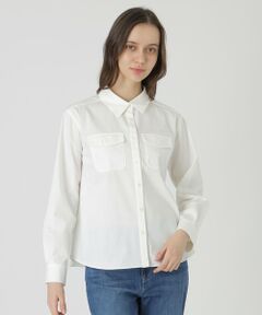 ライトスラブシャンブレーシャツブラウス