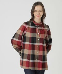 BLUE LABEL / BLACK LABEL CRESTBRIDGE / ブルーレーベル / ブラックレーベル・クレストブリッジ  シャツ・ブラウス | クレストブリッジチェックライトクロッシングツイルフレアブラウス