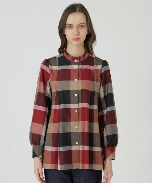 BLUE LABEL / BLACK LABEL CRESTBRIDGE / ブルーレーベル / ブラックレーベル・クレストブリッジ  シャツ・ブラウス | クレストブリッジチェックライトクロッシングツイルフレアブラウス | 詳細6