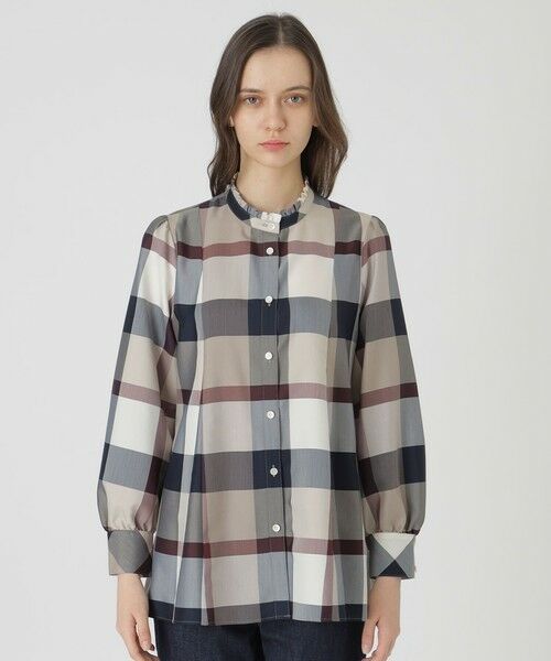 BLUE LABEL / BLACK LABEL CRESTBRIDGE / ブルーレーベル / ブラックレーベル・クレストブリッジ  シャツ・ブラウス | クレストブリッジチェックライトクロッシングツイルフレアブラウス | 詳細13