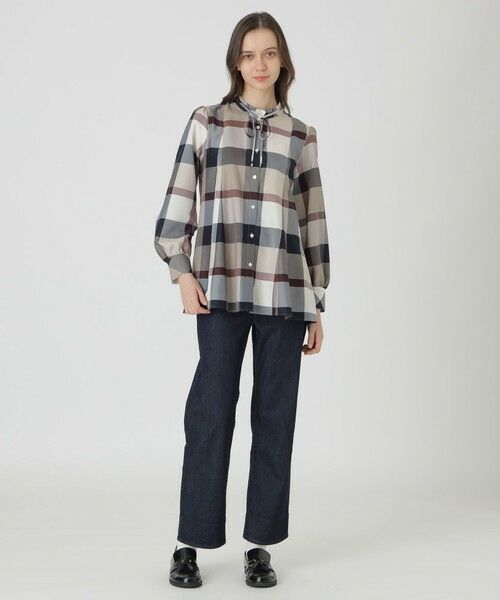 BLUE LABEL / BLACK LABEL CRESTBRIDGE / ブルーレーベル / ブラックレーベル・クレストブリッジ  シャツ・ブラウス | クレストブリッジチェックライトクロッシングツイルフレアブラウス | 詳細8