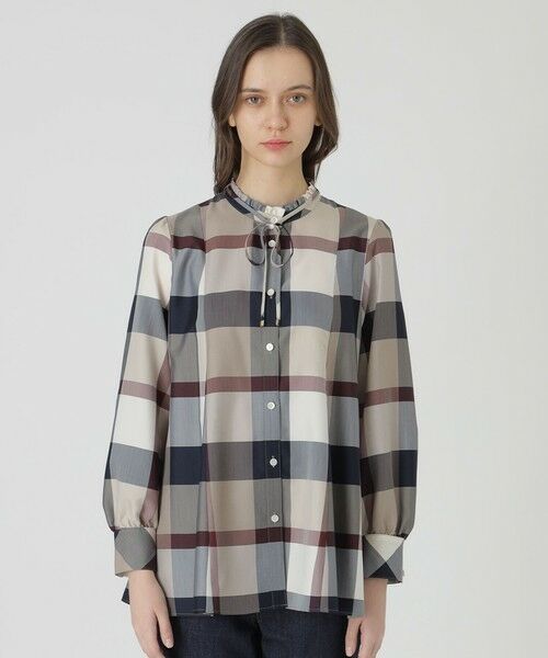 BLUE LABEL / BLACK LABEL CRESTBRIDGE / ブルーレーベル / ブラックレーベル・クレストブリッジ  シャツ・ブラウス | クレストブリッジチェックライトクロッシングツイルフレアブラウス | 詳細9