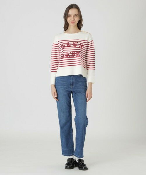 BLUE LABEL / BLACK LABEL CRESTBRIDGE / ブルーレーベル / ブラックレーベル・クレストブリッジ  ニット・セーター | ロゴボーダーニットプルオーバー | 詳細1