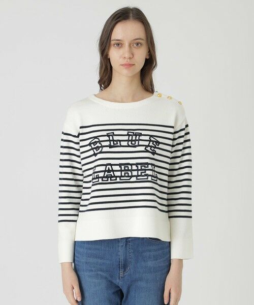 BLUE LABEL / BLACK LABEL CRESTBRIDGE / ブルーレーベル / ブラックレーベル・クレストブリッジ  ニット・セーター | ロゴボーダーニットプルオーバー | 詳細9