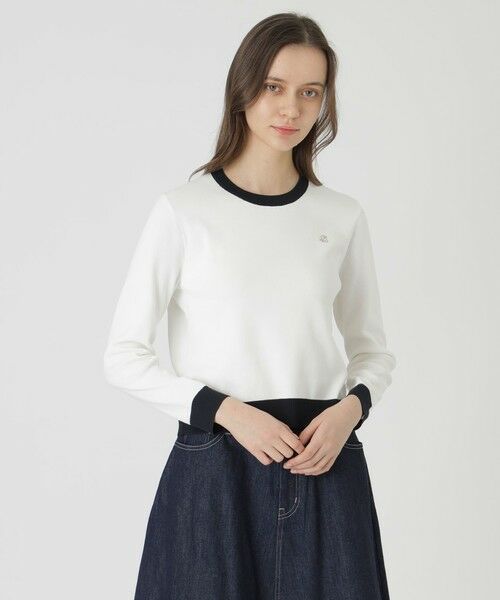 BLUE LABEL / BLACK LABEL CRESTBRIDGE / ブルーレーベル / ブラックレーベル・クレストブリッジ  ニット・セーター | コットンポリエステルニットプルオーバー（ホワイト）