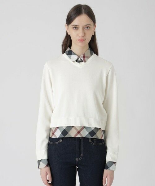 BLUE LABEL / BLACK LABEL CRESTBRIDGE / ブルーレーベル / ブラックレーベル・クレストブリッジ  ニット・セーター | コットンナイロンレイヤードニットプルオーバー | 詳細2