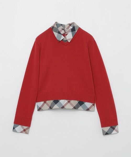 BLUE LABEL / BLACK LABEL CRESTBRIDGE / ブルーレーベル / ブラックレーベル・クレストブリッジ  ニット・セーター | コットンナイロンレイヤードニットプルオーバー | 詳細12