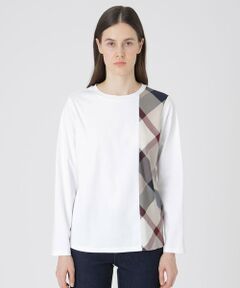 BLUE LABEL / BLACK LABEL CRESTBRIDGE / ブルーレーベル / ブラックレーベル・クレストブリッジ  カットソー | シルケットスムースパーシャルチェックロングスリーブＴシャツ