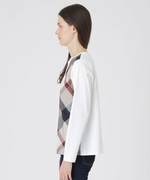 BLUE LABEL / BLACK LABEL CRESTBRIDGE / ブルーレーベル / ブラックレーベル・クレストブリッジ  カットソー | シルケットスムースパーシャルチェックロングスリーブＴシャツ | 詳細2