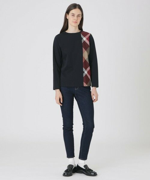 BLUE LABEL / BLACK LABEL CRESTBRIDGE / ブルーレーベル / ブラックレーベル・クレストブリッジ  カットソー | シルケットスムースパーシャルチェックロングスリーブＴシャツ | 詳細5