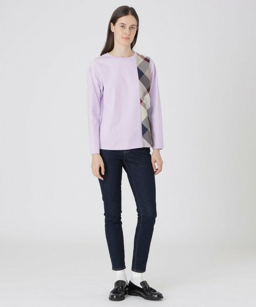 BLUE LABEL / BLACK LABEL CRESTBRIDGE / ブルーレーベル / ブラックレーベル・クレストブリッジ  カットソー | シルケットスムースパーシャルチェックロングスリーブＴシャツ | 詳細9