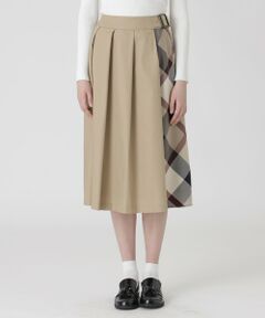 BLUE LABEL / BLACK LABEL CRESTBRIDGE / ブルーレーベル / ブラックレーベル・クレストブリッジ  ミニ・ひざ丈スカート | シャルマンストレッチツイルフロントプリーツスカート