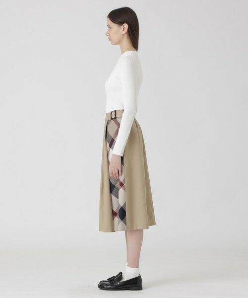 BLUE LABEL / BLACK LABEL CRESTBRIDGE / ブルーレーベル / ブラックレーベル・クレストブリッジ  ミニ・ひざ丈スカート | シャルマンストレッチツイルフロントプリーツスカート | 詳細9