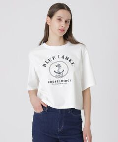 BLUE LABEL / BLACK LABEL CRESTBRIDGE / ブルーレーベル / ブラックレーベル・クレストブリッジ  カットソー | プレーティングシルケットスムースグラフィックロゴTシャツ