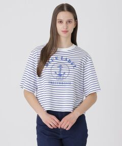 BLUE LABEL / BLACK LABEL CRESTBRIDGE / ブルーレーベル / ブラックレーベル・クレストブリッジ  カットソー | プレーティングシルケットスムースグラフィックロゴTシャツ