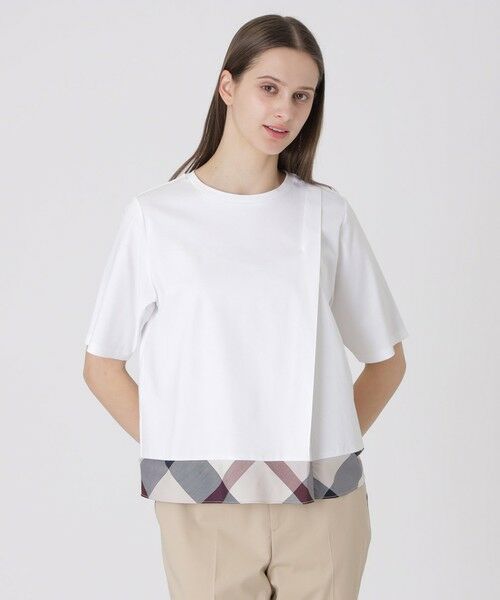 BLUE LABEL / BLACK LABEL CRESTBRIDGE / ブルーレーベル / ブラックレーベル・クレストブリッジ  カットソー | シルケットスムースタックTシャツ（ホワイト）