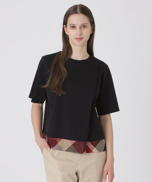 BLUE LABEL / BLACK LABEL CRESTBRIDGE / ブルーレーベル / ブラックレーベル・クレストブリッジ  カットソー | シルケットスムースタックTシャツ（ブラック）