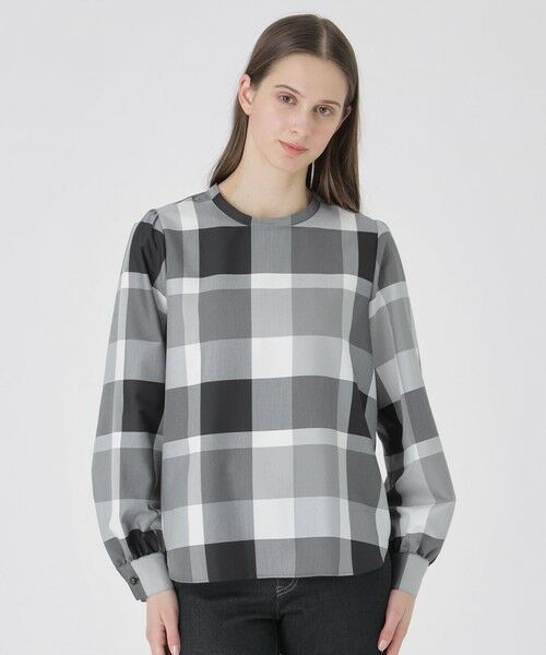 BLUE LABEL / BLACK LABEL CRESTBRIDGE / ブルーレーベル / ブラックレーベル・クレストブリッジ シャツ・ブラウス | 【一部店舗限定】クレストブリッジチェックライトクロッシングツイルブラウス(チャコールグレー1)