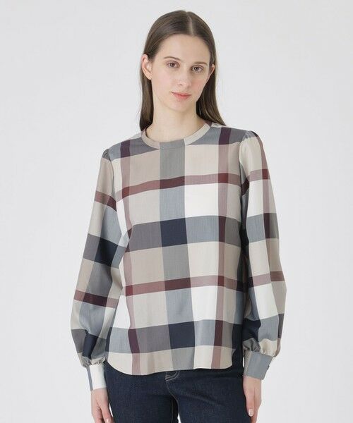 BLUE LABEL / BLACK LABEL CRESTBRIDGE / ブルーレーベル / ブラックレーベル・クレストブリッジ シャツ・ブラウス | 【一部店舗限定】クレストブリッジチェックライトクロッシングツイルブラウス(ベージュ3)