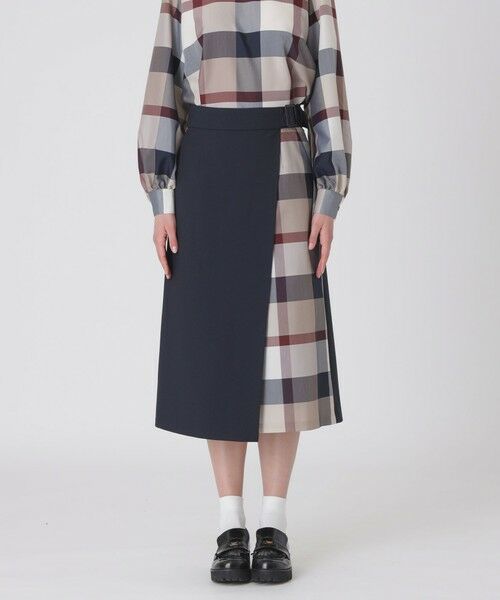 BLUE LABEL / BLACK LABEL CRESTBRIDGE / ブルーレーベル / ブラックレーベル・クレストブリッジ  その他パンツ | 【一部店舗限定】パーシャルチェックガウチョパンツ（ネイビー3）