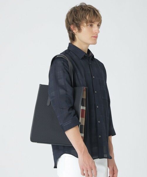BLUE LABEL / BLACK LABEL CRESTBRIDGE / ブルーレーベル / ブラックレーベル・クレストブリッジ  ショルダーバッグ | シャンブレーキャンバスサイドクレストブリッジチェックトートバッグ | 詳細7